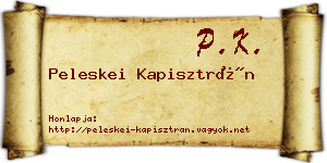 Peleskei Kapisztrán névjegykártya